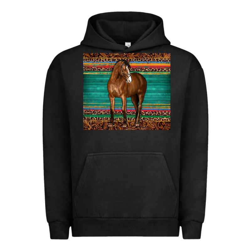 Western Horse Serape  Leather Leopard Urban Hoodie by BarkalooDesign | Teevron