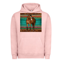 Pigment Salmon western horse serape  leather leopard Urban Hoodie - BarkalooDesign