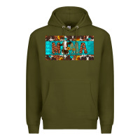 Army Green mama holstein cow license plate Premium Hoodie - Artiststas