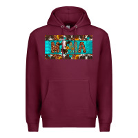Burgundy mama holstein cow license plate Premium Hoodie - Artiststas