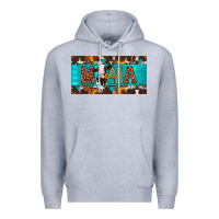 Heather Grey mama holstein cow license plate Premium Hoodie - Artiststas