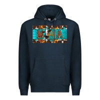 Navy mama holstein cow license plate Premium Hoodie - Artiststas
