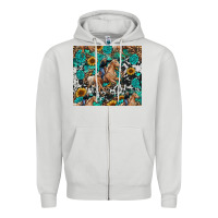 Dove Grey cowgirl sunflower turquoise Zipper Hoodie - RanaPortraitStore