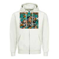 Oatmeal Heather cowgirl sunflower turquoise Zipper Hoodie - RanaPortraitStore
