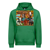 Emerald Farm Animals On An Old Wagon Urban Hoodie - LillyAllenDesigns