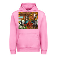 Fuchsia Pink Farm Animals On An Old Wagon Urban Hoodie - LillyAllenDesigns