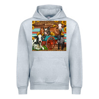Heather Grey Farm Animals On An Old Wagon Urban Hoodie - LillyAllenDesigns
