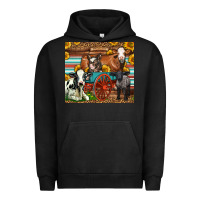 Pigment Black Farm Animals On An Old Wagon Urban Hoodie - LillyAllenDesigns
