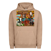 Pigment Burro Farm Animals On An Old Wagon Urban Hoodie - LillyAllenDesigns