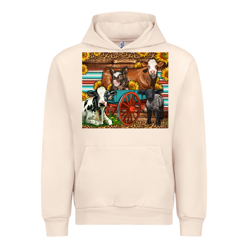 Farm Animals On An Old Wagon Urban Hoodie by LillyAllenDesigns | Teevron
