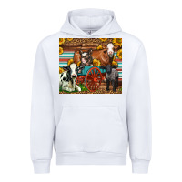White Farm Animals On An Old Wagon Urban Hoodie - LillyAllenDesigns
