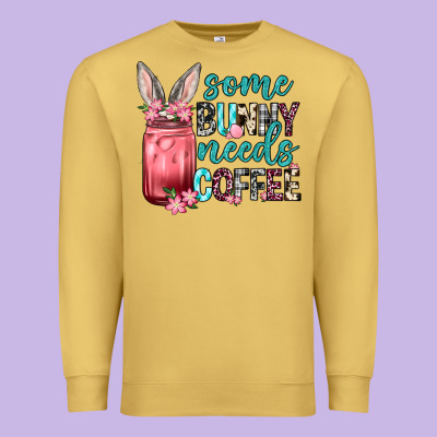 Some Bunny Needs Coffee Premium Sweatshirt Designed By Neo Western