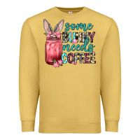 Antique Gold Some Bunny needs coffee Premium Sweatshirt - Neo Western