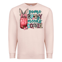 Pale Pink Some Bunny needs coffee Premium Sweatshirt - Neo Western