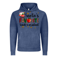 Vintage Denim santa's favorite teacher assistant Vintage Hoodie - AdoDesignShop