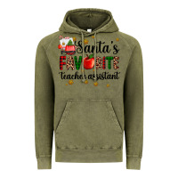 Vintage Olive santa's favorite teacher assistant Vintage Hoodie - AdoDesignShop