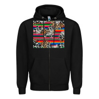 Black cowhide leopard serape Zipper Hoodie - RanaPortraitStore