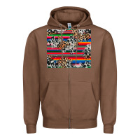 Chestnut cowhide leopard serape Zipper Hoodie - RanaPortraitStore