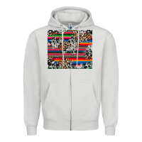 Dove Grey cowhide leopard serape Zipper Hoodie - RanaPortraitStore