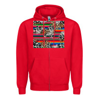 Red cowhide leopard serape Zipper Hoodie - RanaPortraitStore