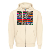 Sandshell cowhide leopard serape Zipper Hoodie - RanaPortraitStore