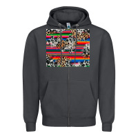 Smoke cowhide leopard serape Zipper Hoodie - RanaPortraitStore