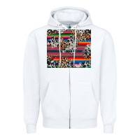 White cowhide leopard serape Zipper Hoodie - RanaPortraitStore