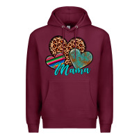Burgundy hearts mama Premium Hoodie - Artiststas