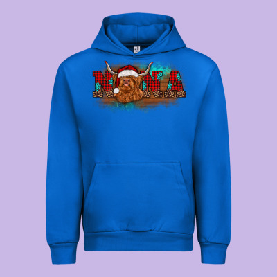 Christmas Nana Highland Cow Urban Hoodie Designed By Barkaloodesign