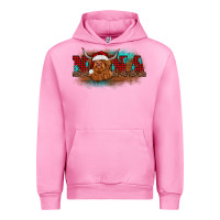 Fuchsia Pink christmas nana highland cow Urban Hoodie - BarkalooDesign