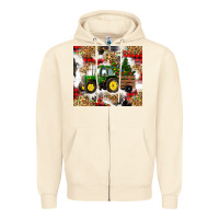 Sandshell christmas farm tractor Zipper Hoodie - RanaPortraitStore