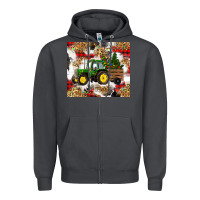 Smoke christmas farm tractor Zipper Hoodie - RanaPortraitStore