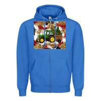 True Royal christmas farm tractor Zipper Hoodie - RanaPortraitStore