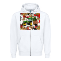 White christmas farm tractor Zipper Hoodie - RanaPortraitStore