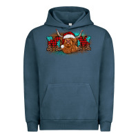 Pigment Midnight Navy christmas mom highland cow Urban Hoodie - BarkalooDesign