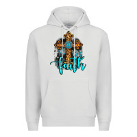 Dove Grey faith western turquoise Premium Hoodie - AdoDesignShop