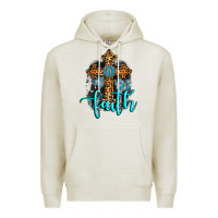 Oatmeal Heather faith western turquoise Premium Hoodie - AdoDesignShop