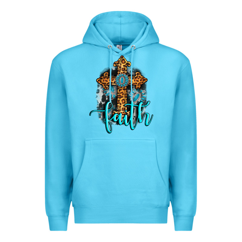 Faith Western Turquoise Premium Hoodie by AdoDesignShop | Teevron