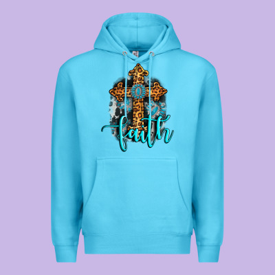 Faith Western Turquoise Premium Hoodie Designed By Adodesignshop