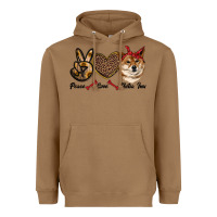 Toasted Coconut peace love shiba inu Heavyweight Hoodie - RanaPortraitStore