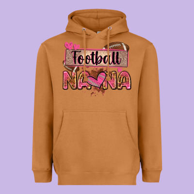 Football Nana With Leopard Heavyweight Hoodie Designed By Zillion Design Studio