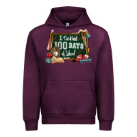 Mauve Wine I tacked 100 days school Baseball Urban Hoodie - NancyCooperArtShop