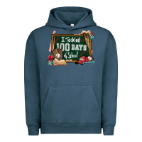 Pigment Midnight Navy I tacked 100 days school Baseball Urban Hoodie - NancyCooperArtShop