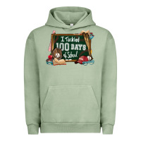 Pigment Oil Green I tacked 100 days school Baseball Urban Hoodie - NancyCooperArtShop