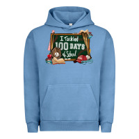 Pigment Pebble Blue I tacked 100 days school Baseball Urban Hoodie - NancyCooperArtShop