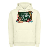 Pigment Pistachio I tacked 100 days school Baseball Urban Hoodie - NancyCooperArtShop