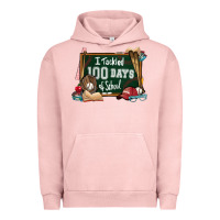 Pigment Salmon I tacked 100 days school Baseball Urban Hoodie - NancyCooperArtShop