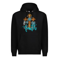 Black faith western turquoise Premium Hoodie - AdoDesignShop