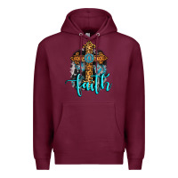 Burgundy faith western turquoise Premium Hoodie - AdoDesignShop