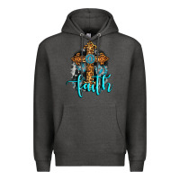 Charcoal Heather faith western turquoise Premium Hoodie - AdoDesignShop